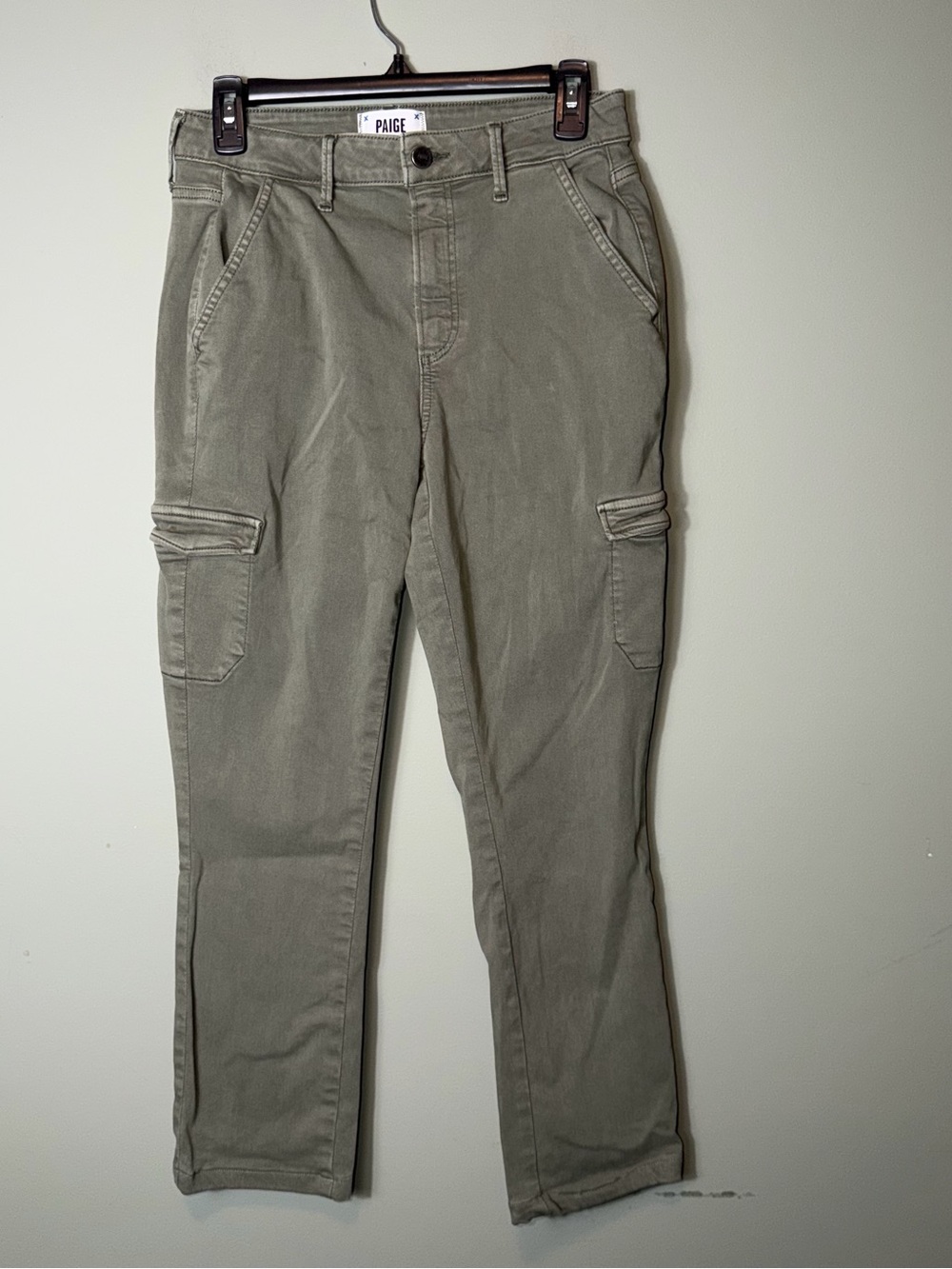 PAIGE Women’s utility cargo pants Size 27 Olive Green